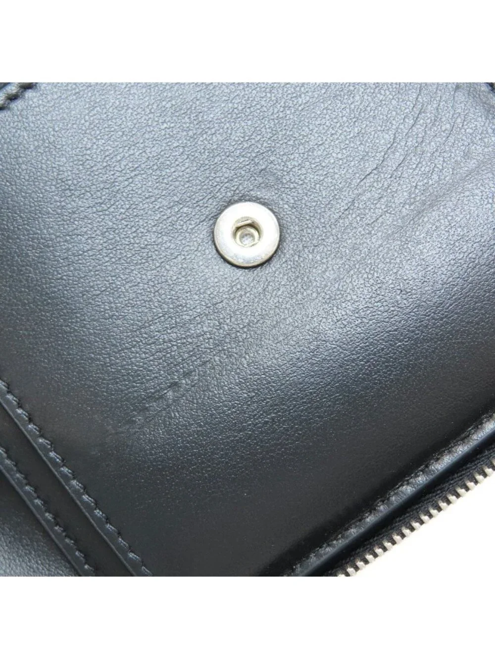Celine Zip Bifold Wallet Grained Calfskin